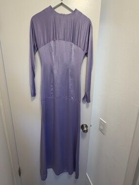 Lavender silk maxi dress